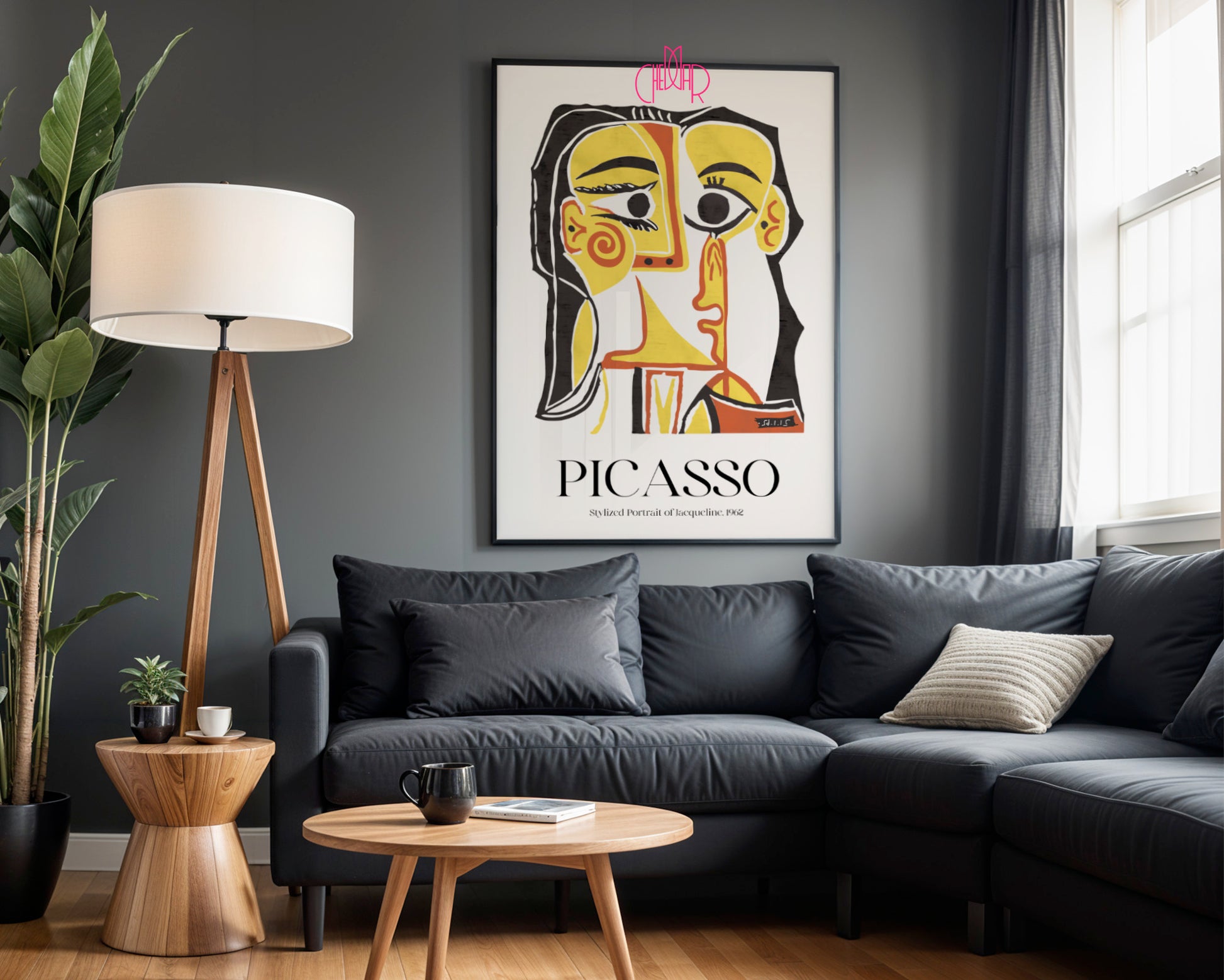 Picasso – Stylized Portrait of Jacqueline 1962 | Cubist Gallery Poster