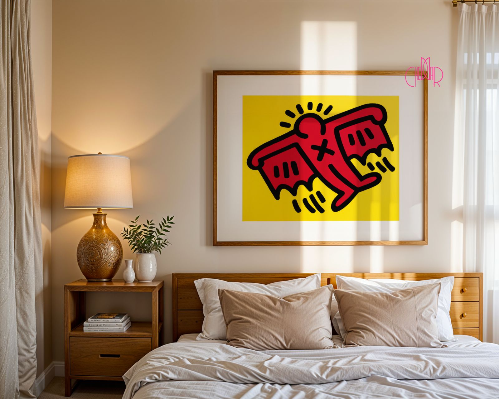 Keith Haring poster - bat, horizontal, pop art, contemporary art
