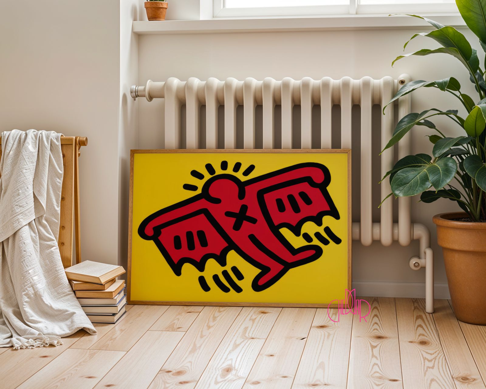 Keith Haring poster - bat, horizontal, pop art, contemporary art