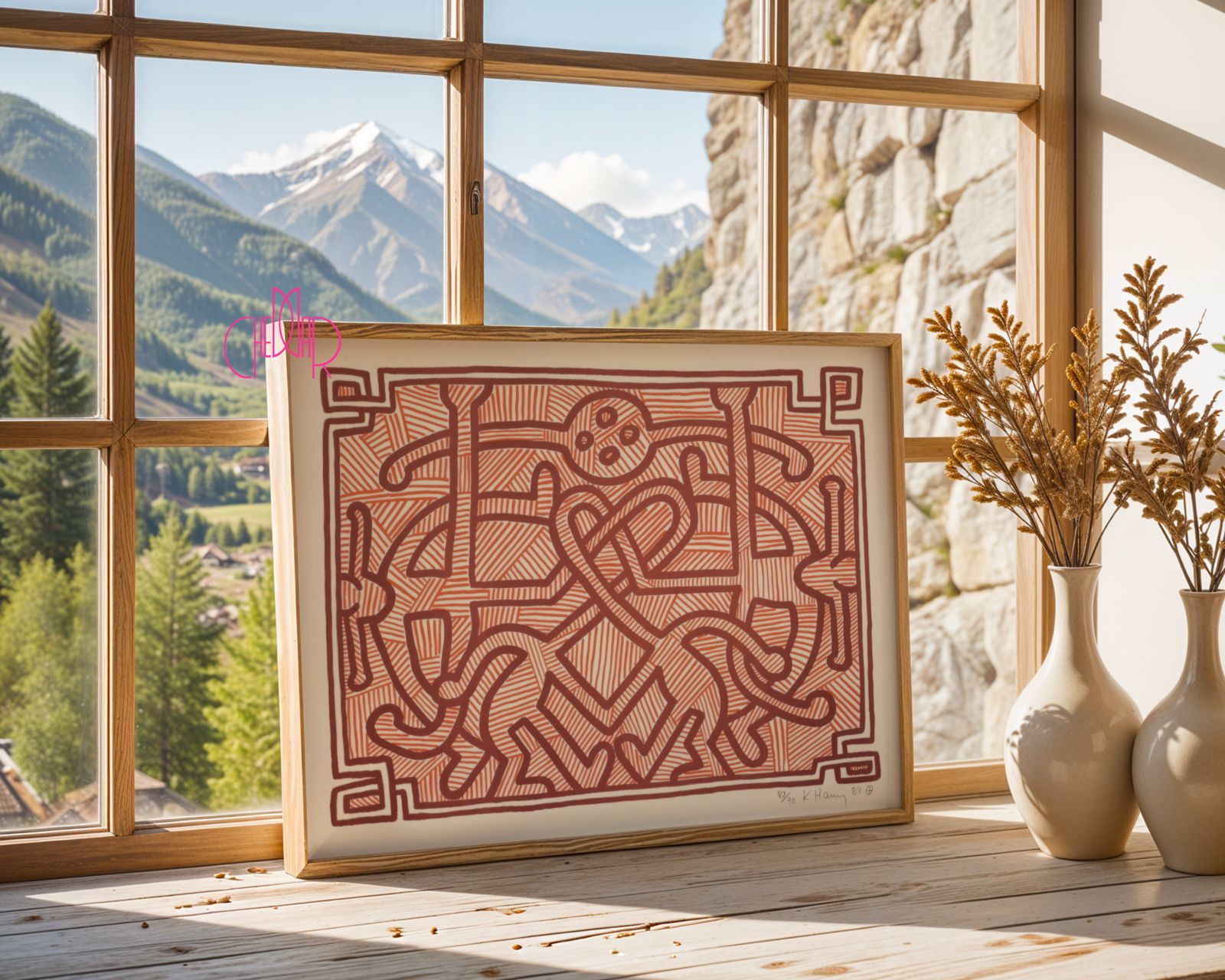 Keith Haring poster - labyrinth, pop art, contemporary art
