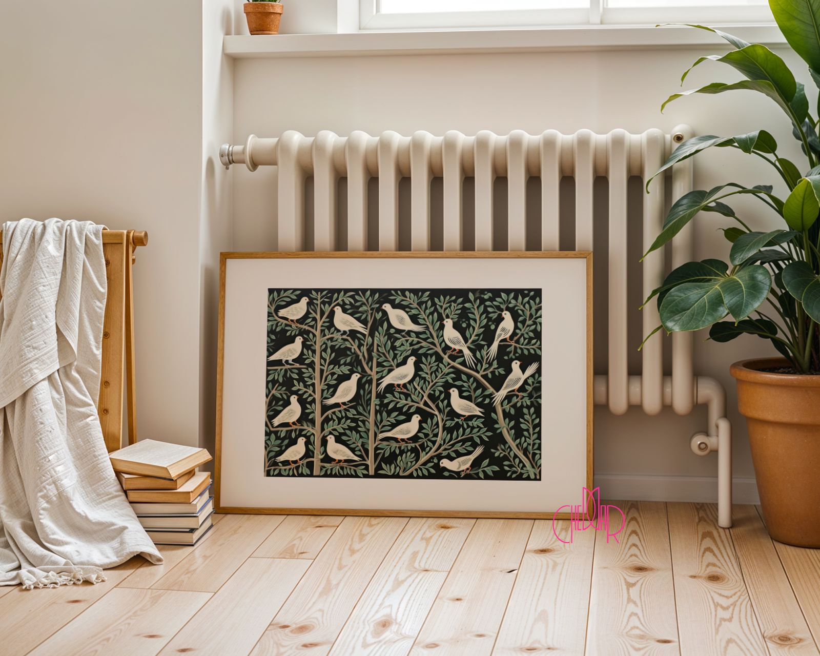 Voysey "The Birds" Poster Graphics Birds Leaves Vintage