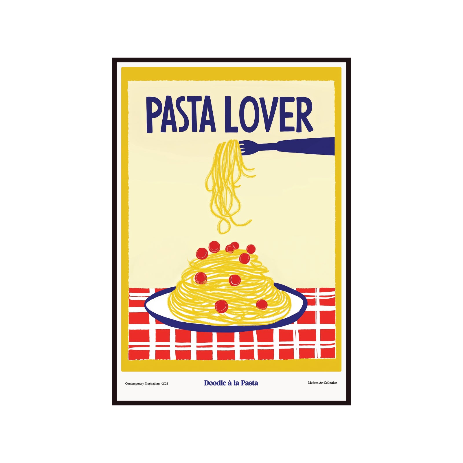 Pasta Lover modernist poster, Contemporary Art Gallery