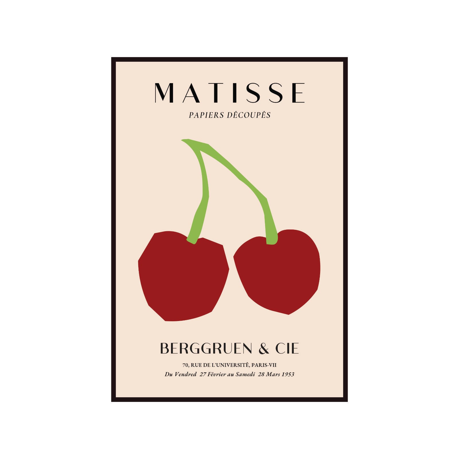 Bauhaus poster red "Eyes of the Prophet" on a navy blue background, modernism