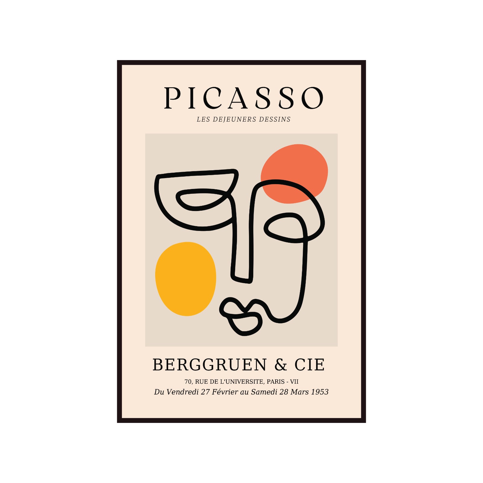 Pablo Picasso – Abstract Face & Colorful Shapes Poster