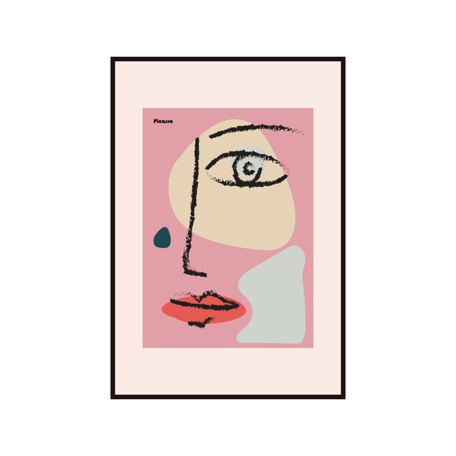 Pablo Picasso – Pink Abstract Face & Bold Expressions