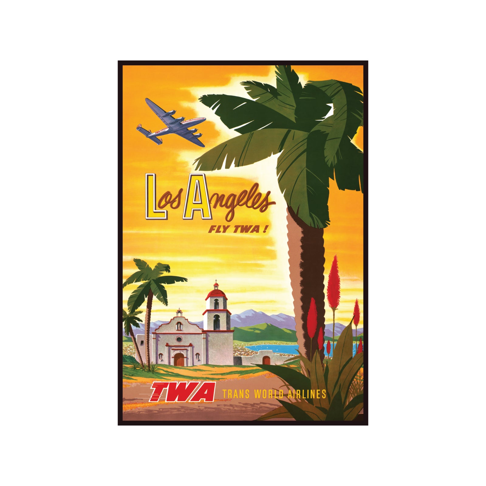 Poster Los Angeles – Fly TWA, Vintage, Retro, USA