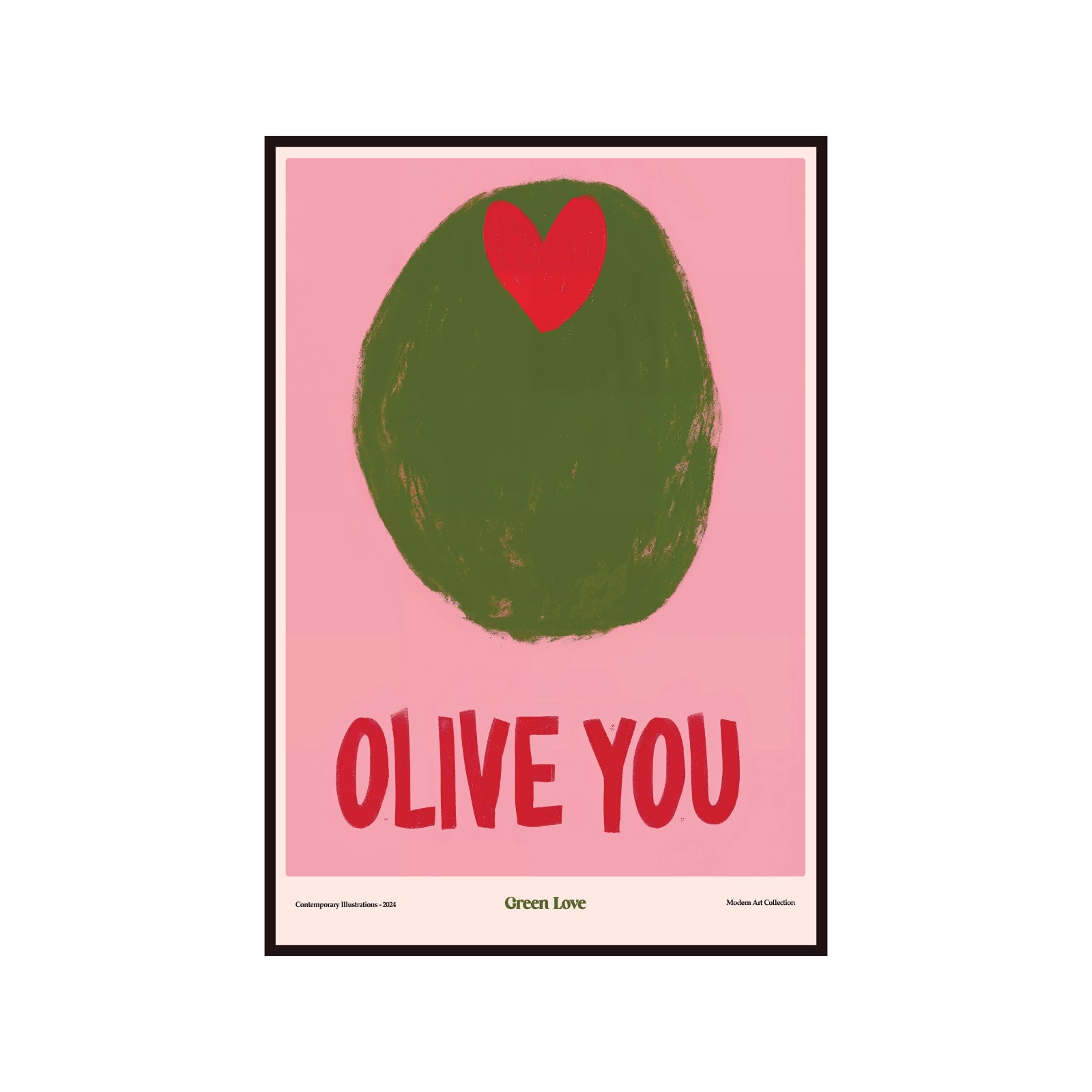 "Olive You" Poster – A Sweet Confession in the Modern Art Style!
