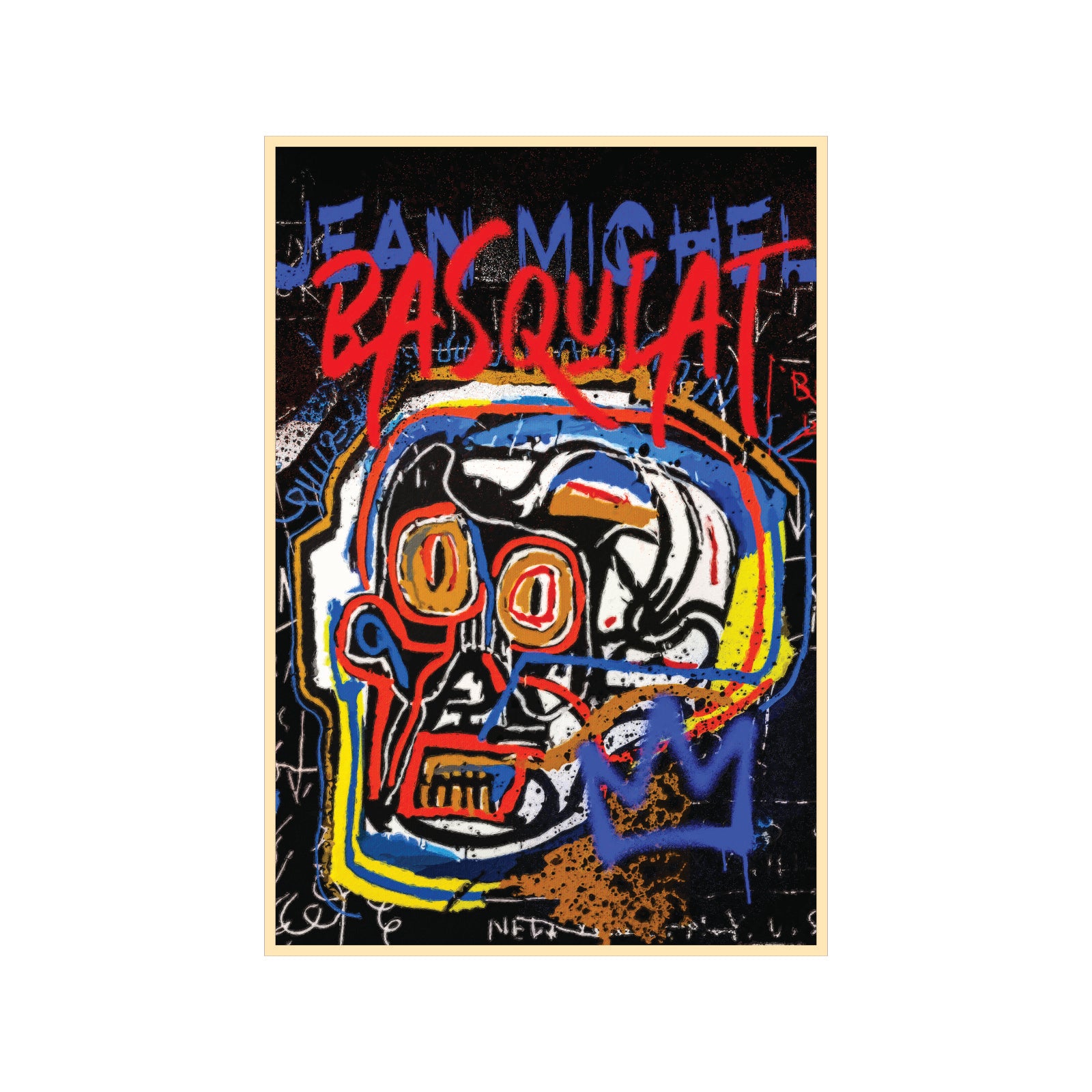 Basquiat – The Neon Skull & Blue Crown 
