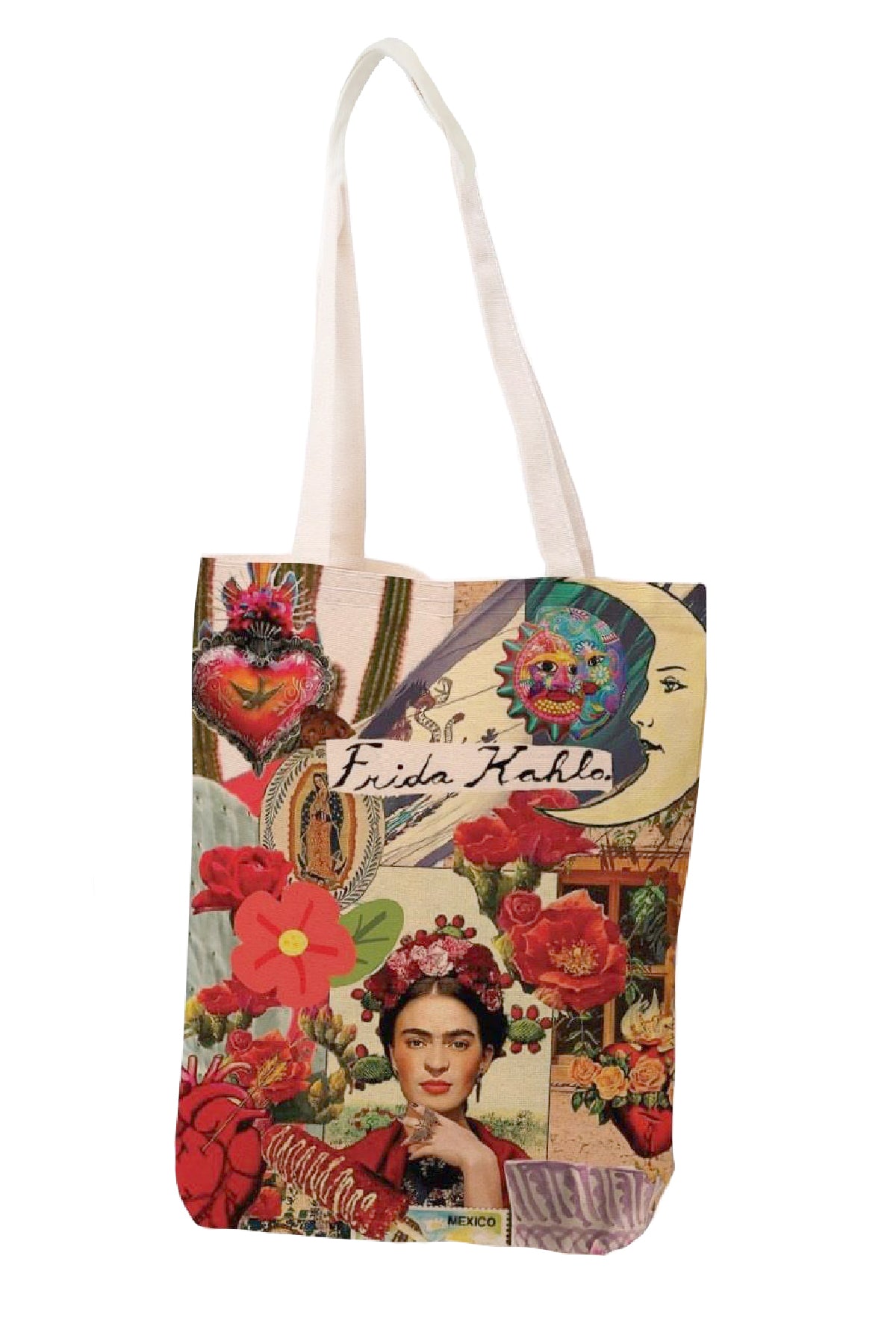 Frida Khalo cotton shoulder shopper bag, stylish, spacious, for shopping, everyday use. 