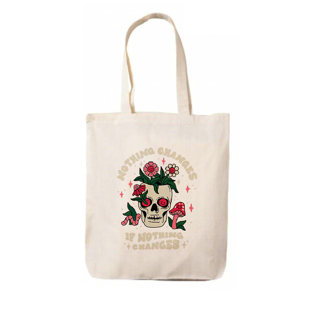 Cotton shoulder shopper bag, stylish, artistic, spacious, nothing changes if nothing changes. 