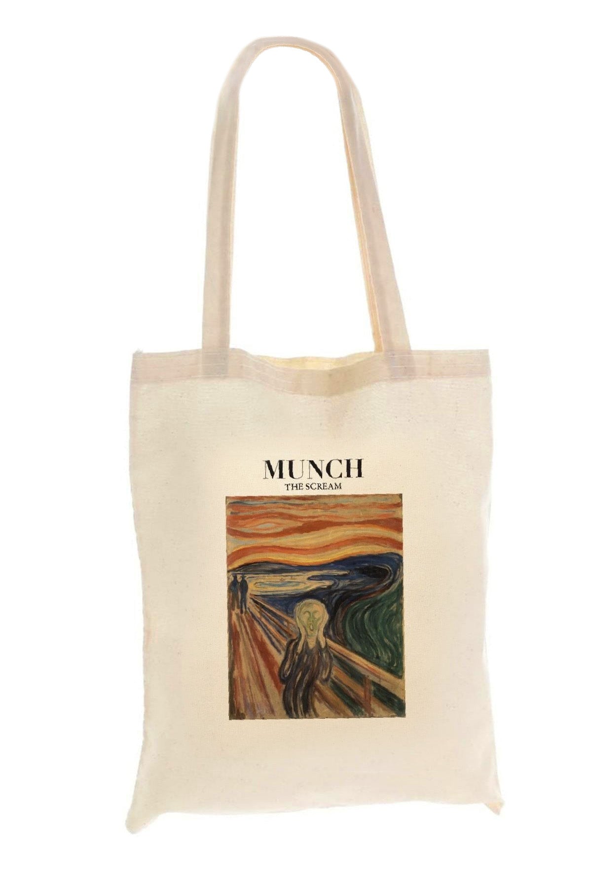 Cotton shopper bag with Edvard Munch's motif – "The Scream", spacious, for shopping, school, everyday use. 