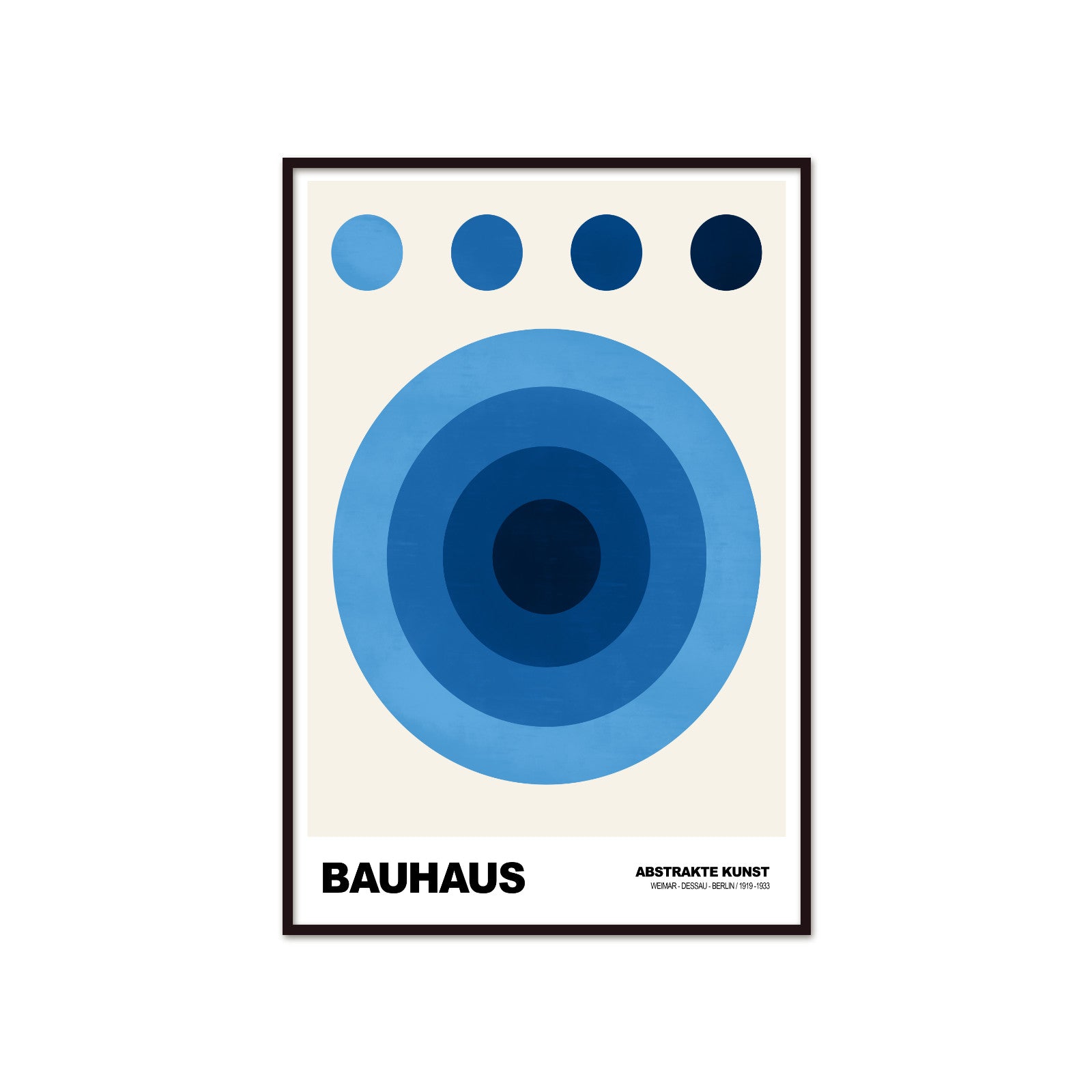 Lazurowa Koncentracja: Indigo Orbs – Bauhaus, Abstract Concentric Design