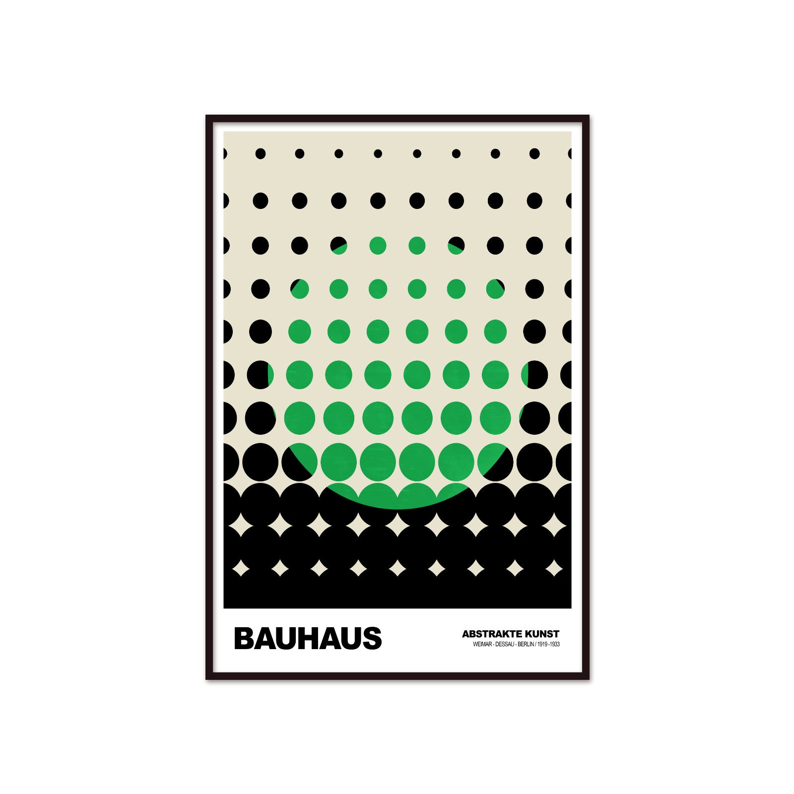 Wibracja Formy: Emerald Eclipse – Bauhaus, Abstract Dot Matrix