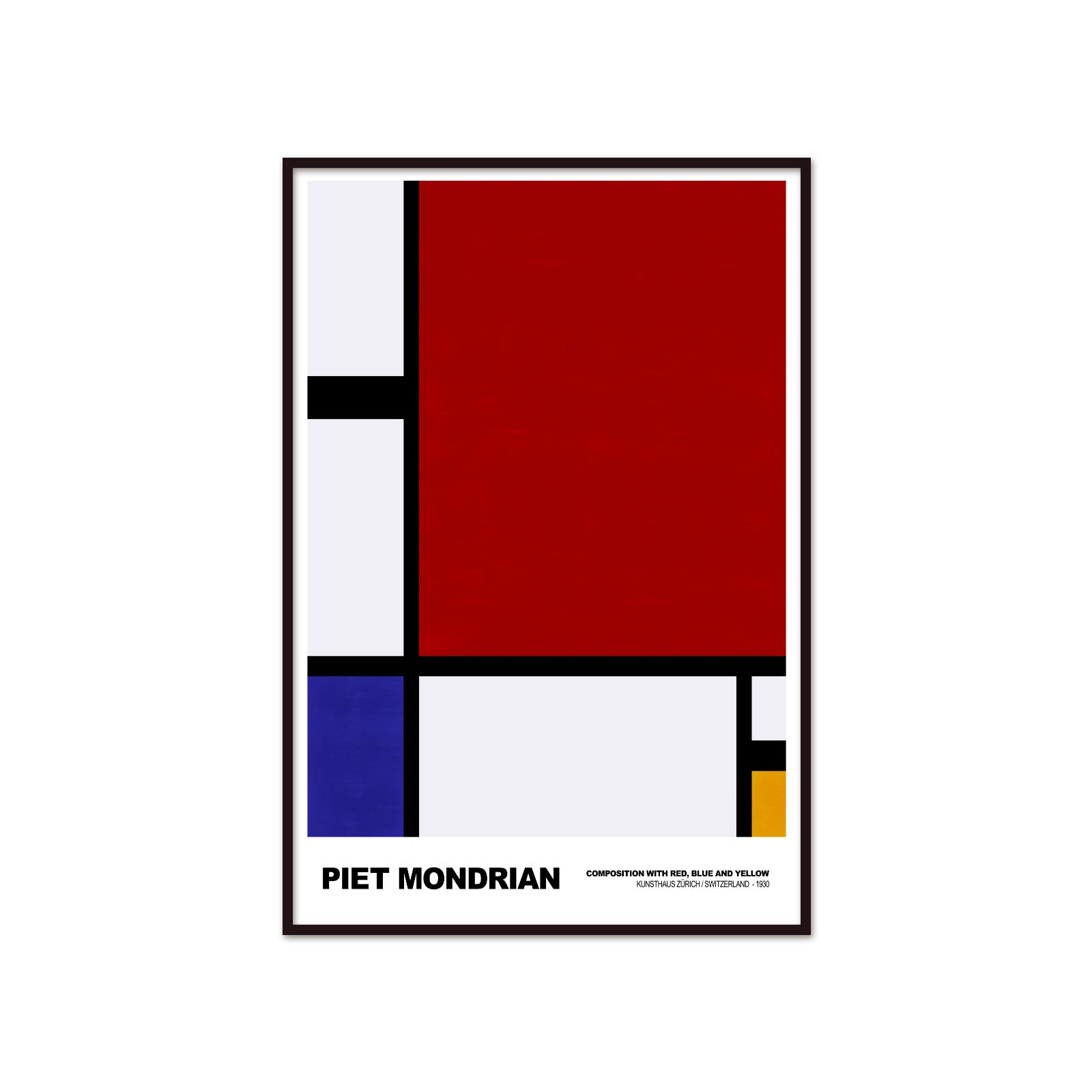 Czysta Abstrakcja: Scarlet Dominance – Piet Mondrian, Red & Blue Modernist Grid