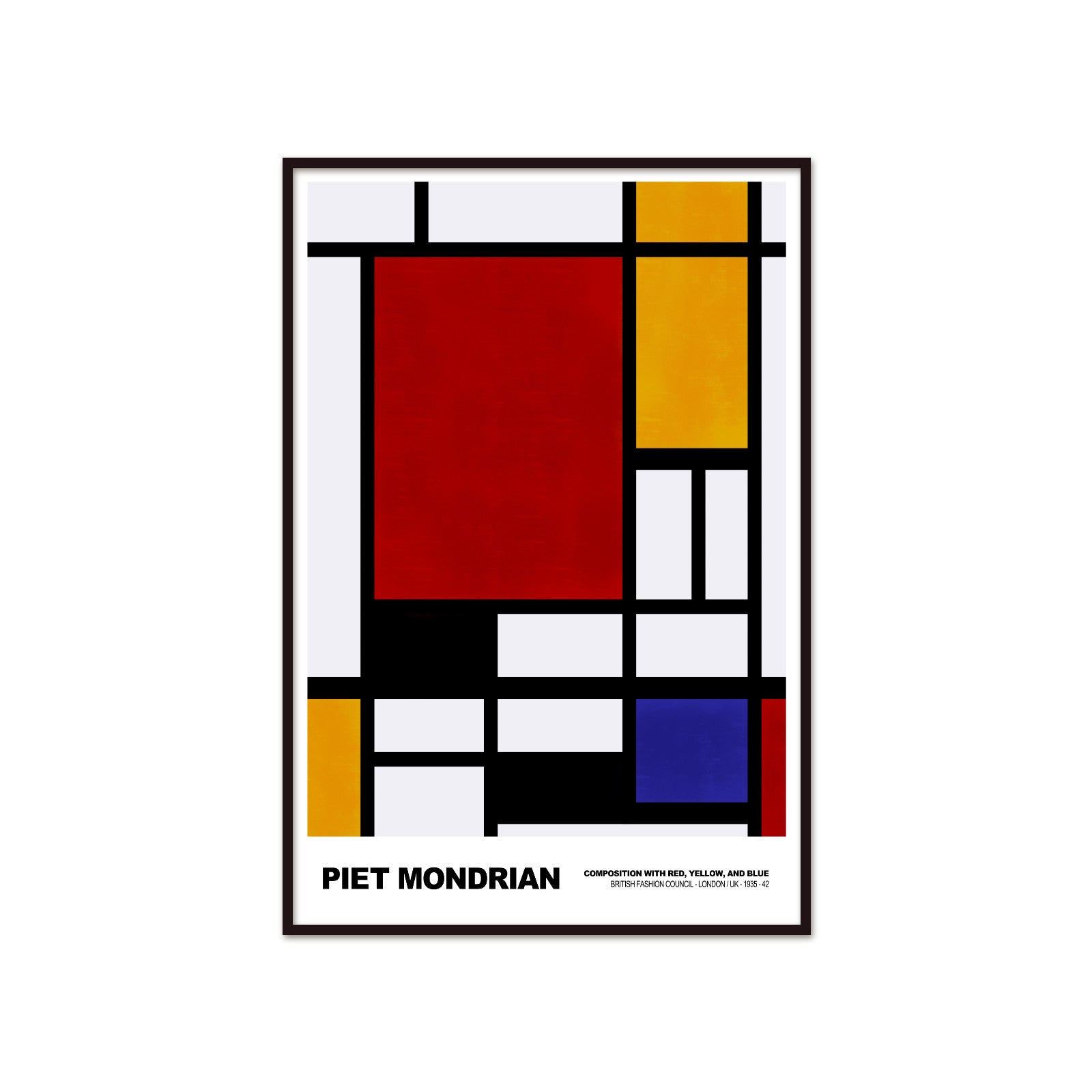 Geometryczna Dominacja: Scarlet Balance – Mondrian, British Fashion Council Composition