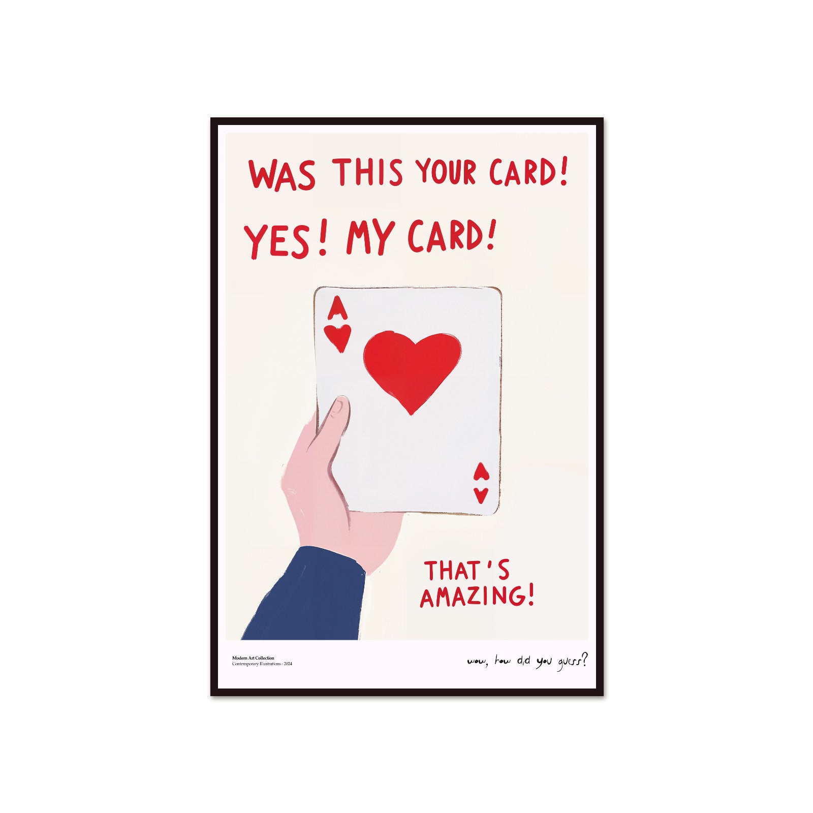 Amazing Card poster, Ace of Hearts, modernism, contemporary art