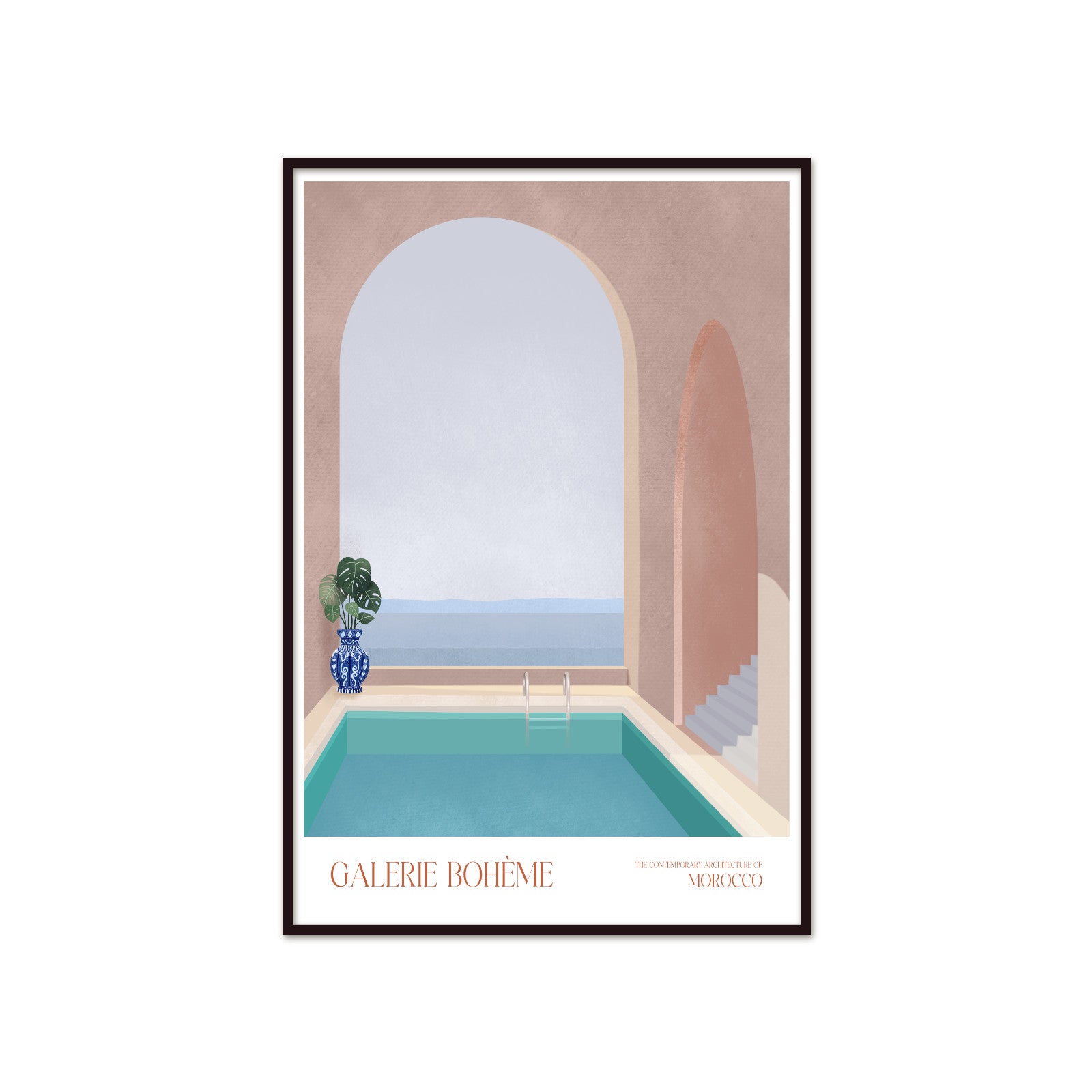 Plakat Blue Riad Pool, Galerie Bohème, Contemporary Art, Maroko